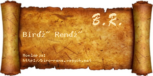 Biró René névjegykártya